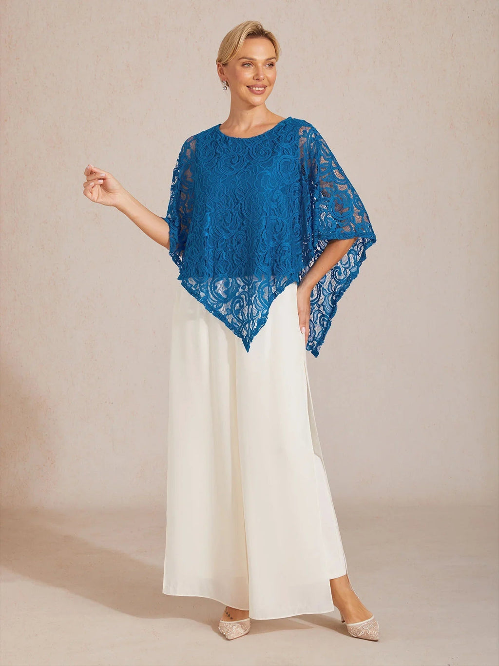 Top elegante de encaje con manga murciélago - Nhaura