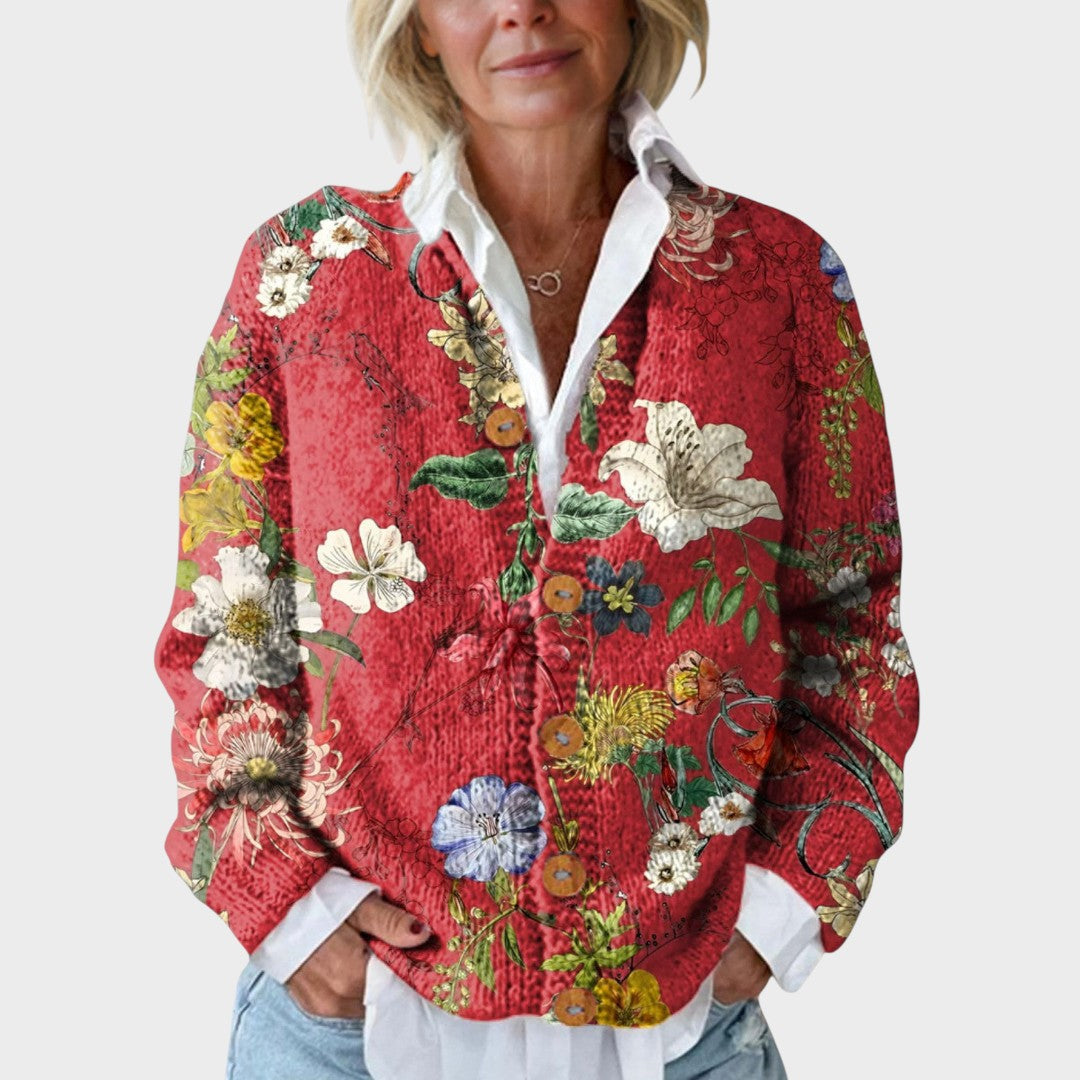 Marisa | Cardigan de Arte Floral Vintage