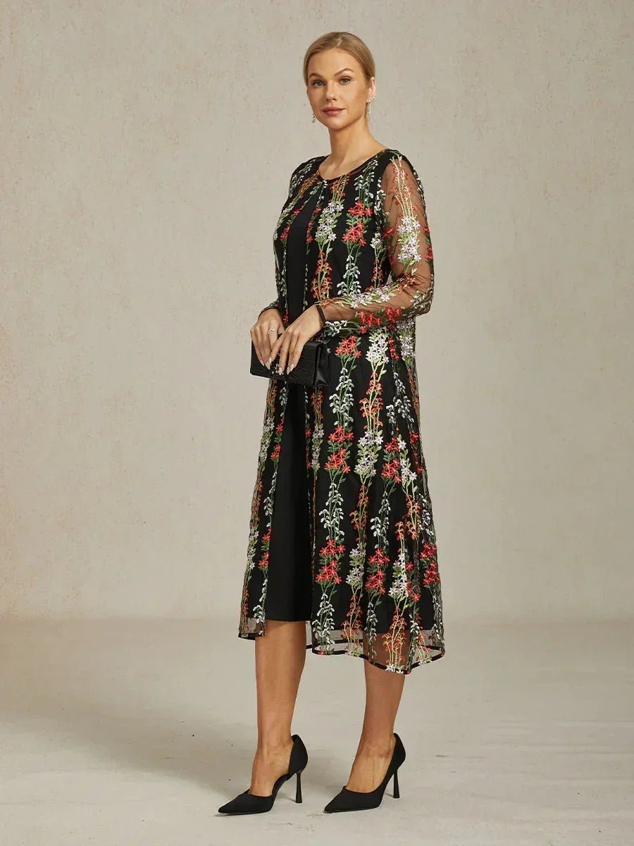 Vestido con chaqueta bordado con lentejuelas de estilo vintage - Nhaura