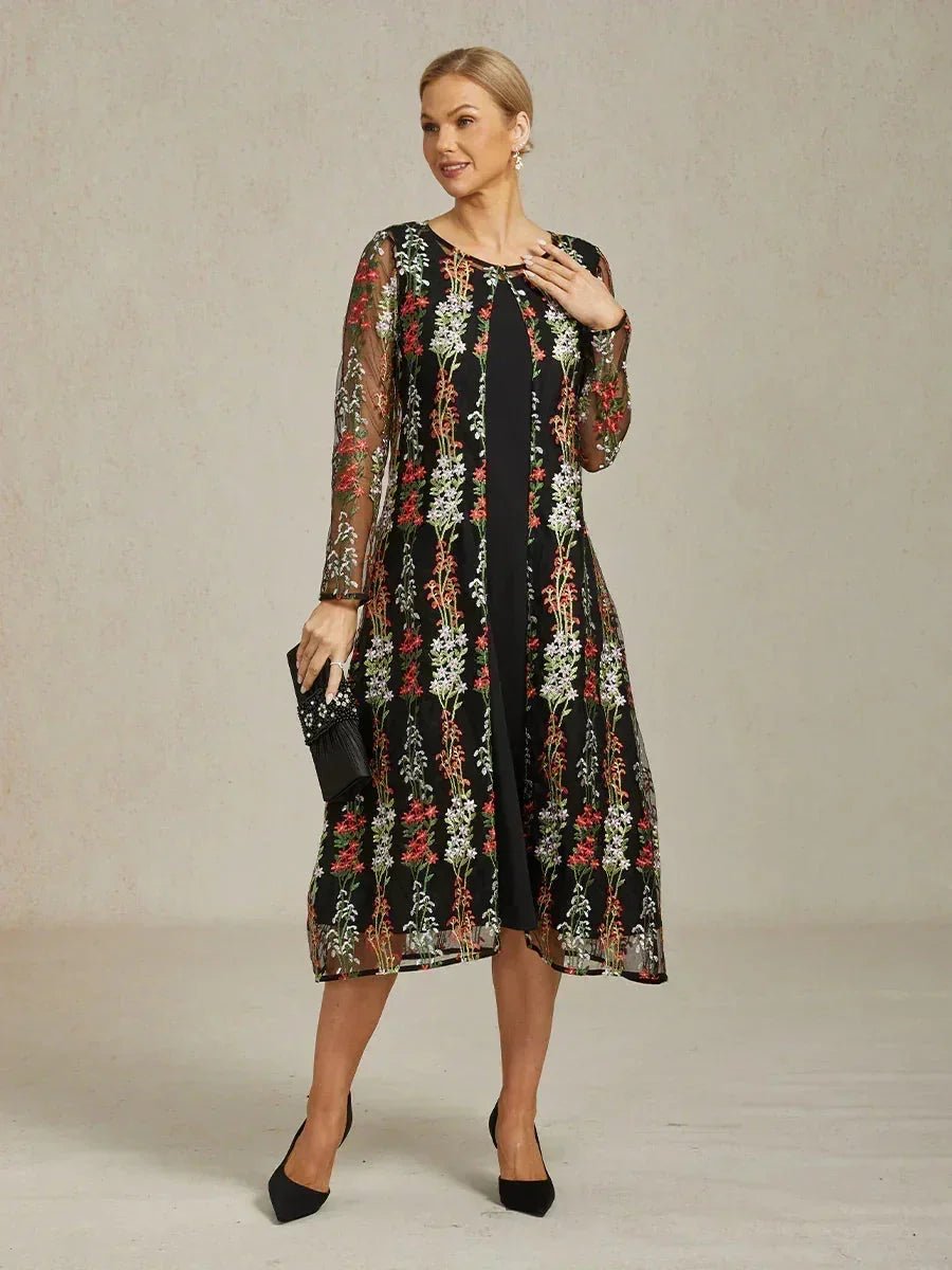 Vestido con chaqueta bordado con lentejuelas de estilo vintage - Nhaura