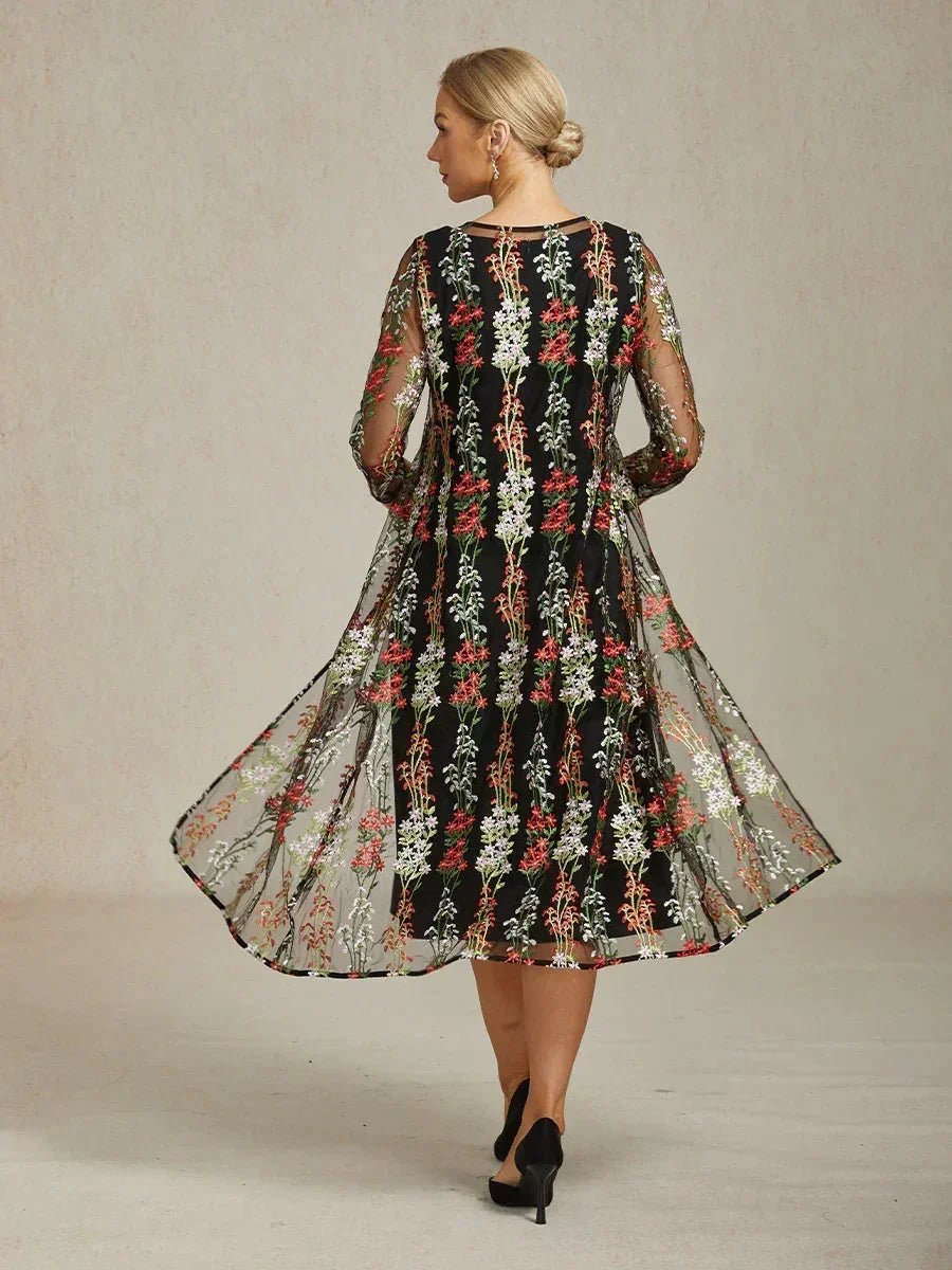 Vestido con chaqueta bordado con lentejuelas de estilo vintage - Nhaura