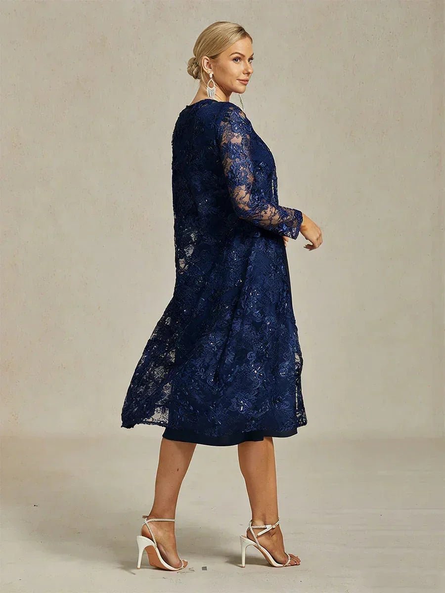 Vestido con chaqueta bordado con lentejuelas de estilo vintage - Nhaura