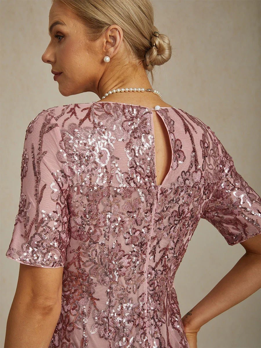 Vestido corto elegante de lentejuelas con escote en V - Nhaura