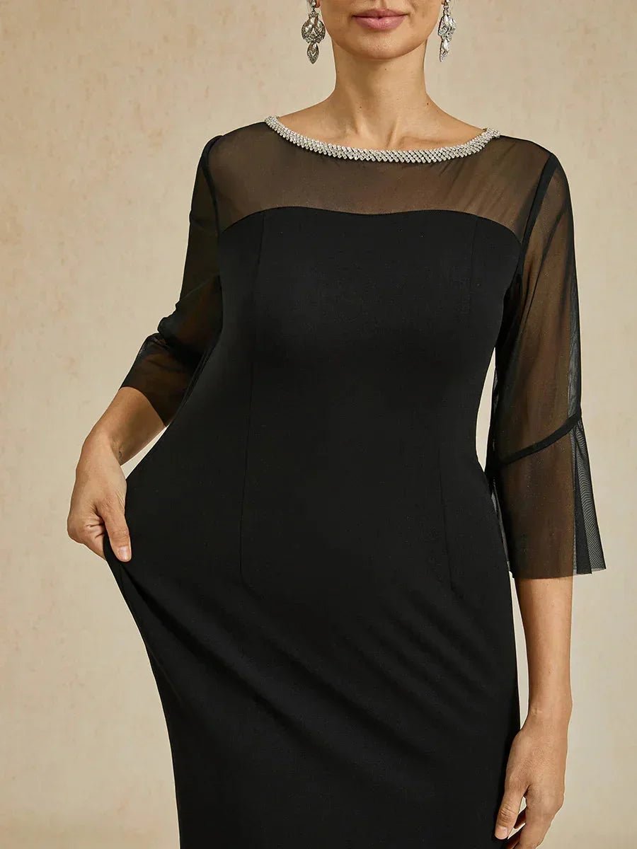 Vestido de cóctel ajustado con mangas acampanadas - Nhaura