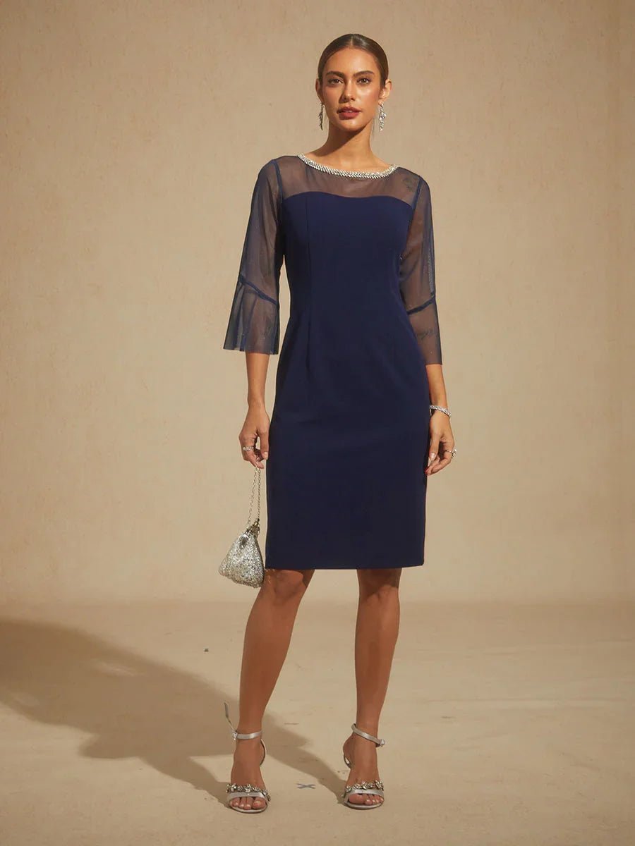 Vestido de cóctel ajustado con mangas acampanadas - Nhaura