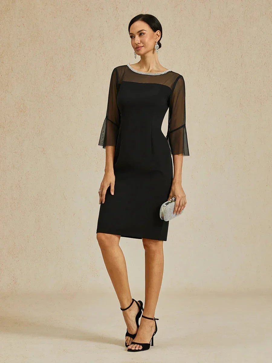 Vestido de cóctel ajustado con mangas acampanadas - Nhaura