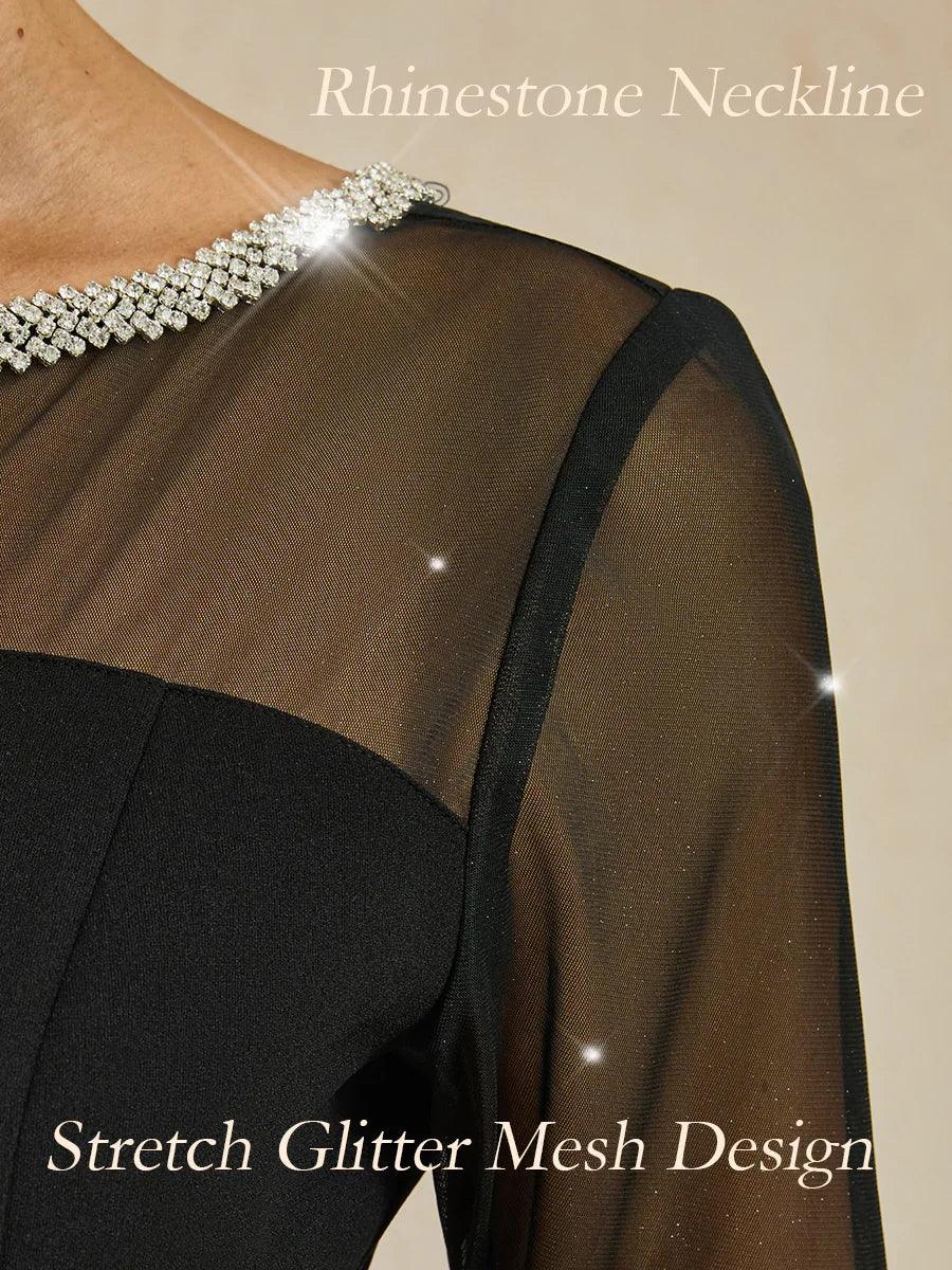 Vestido de cóctel ajustado con mangas acampanadas - Nhaura