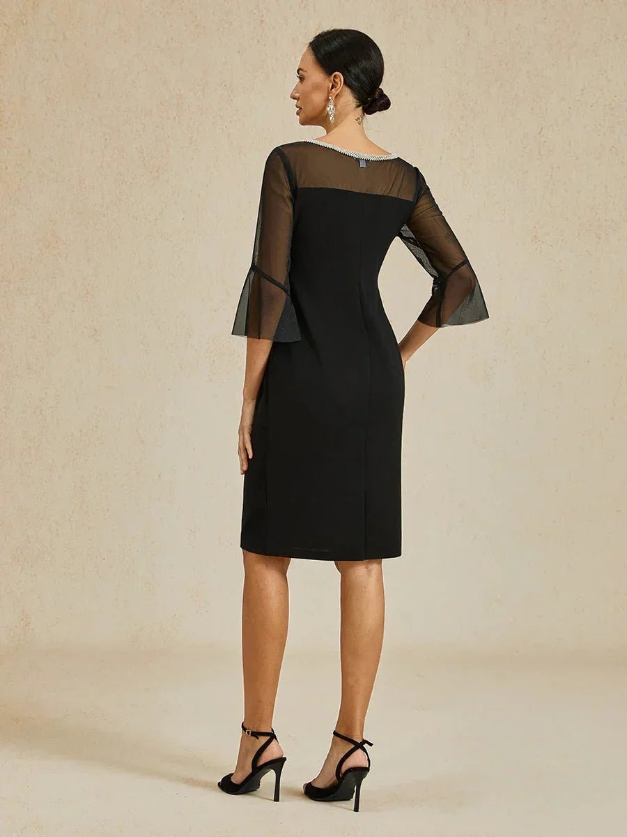 Vestido de cóctel ajustado con mangas acampanadas - Nhaura
