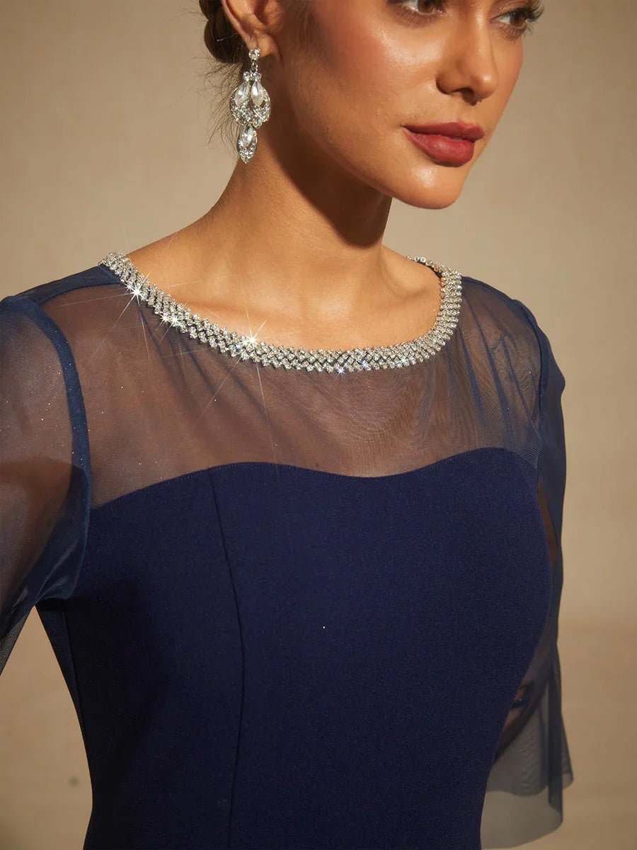 Vestido de cóctel ajustado con mangas acampanadas - Nhaura
