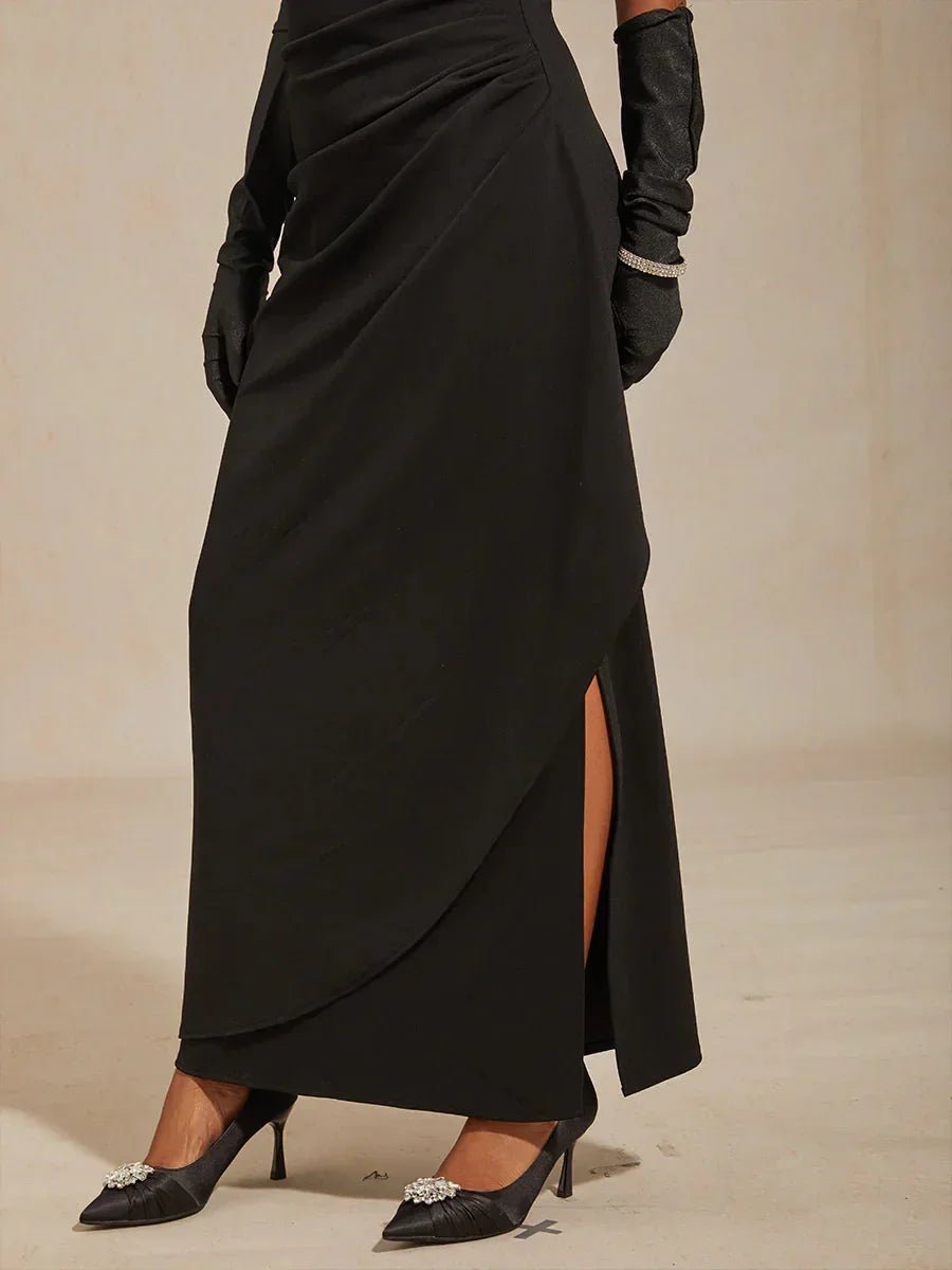 Vestido de satén mate sin mangas con detalle de encaje - Nhaura