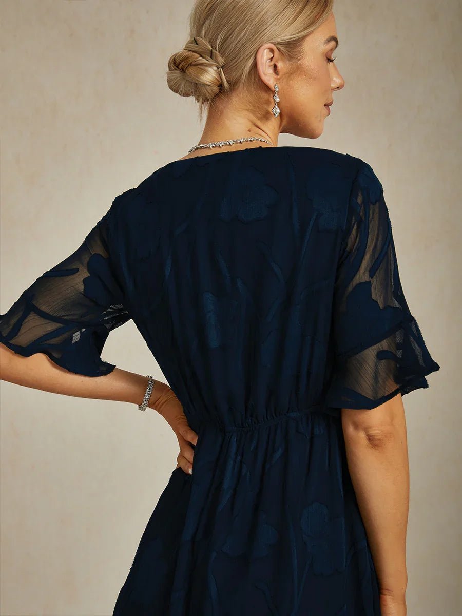 Vestido largo de encaje con volantes fluidos - Nhaura