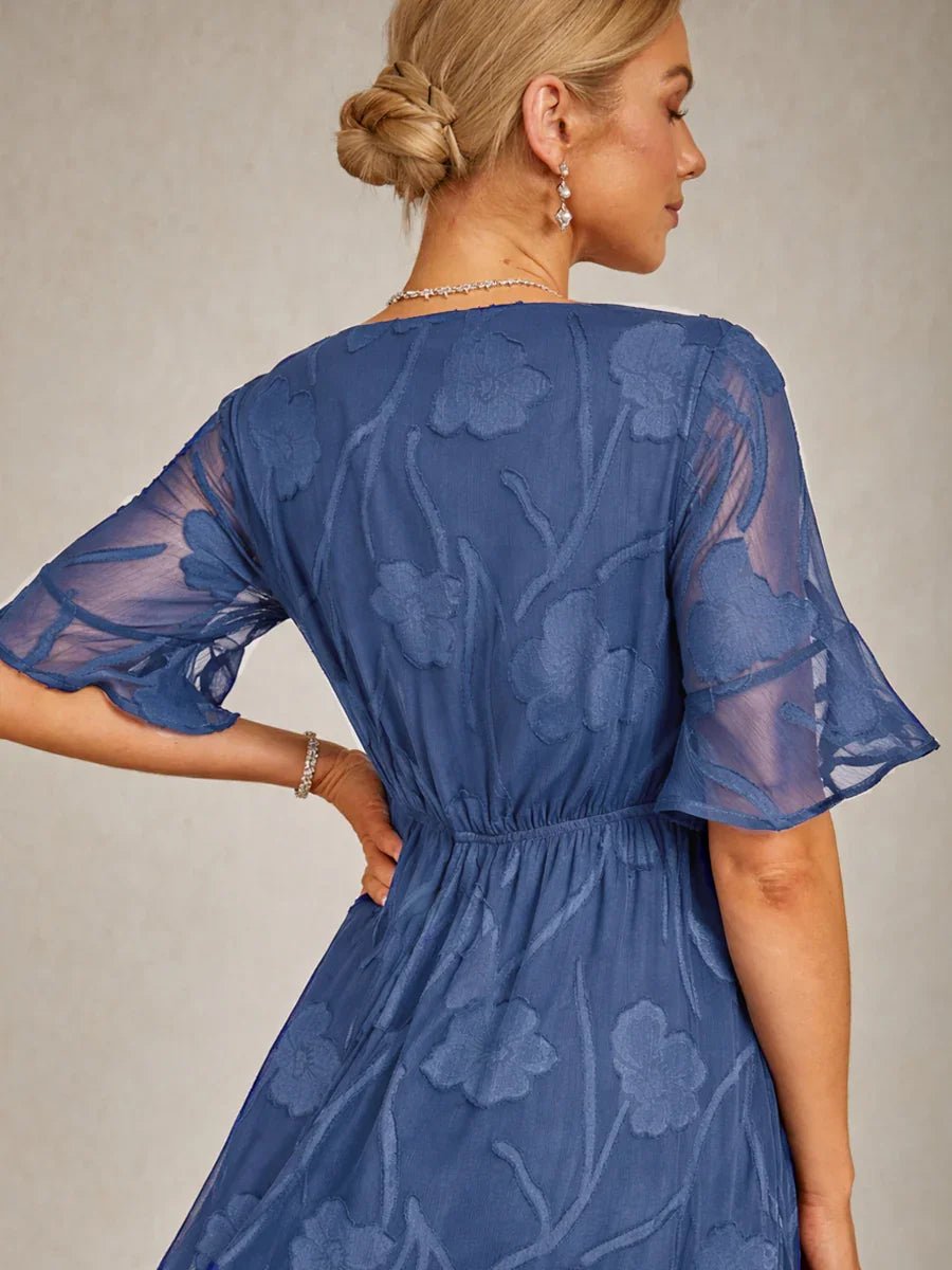 Vestido largo de encaje con volantes fluidos - Nhaura