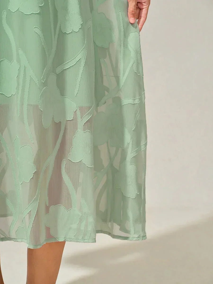 Vestido largo de encaje con volantes fluidos - Nhaura