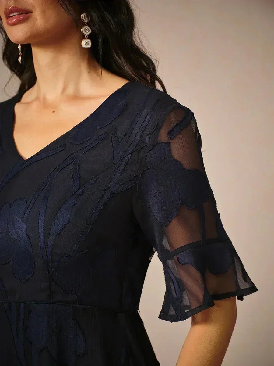 Vestido largo de encaje con volantes fluidos - Nhaura