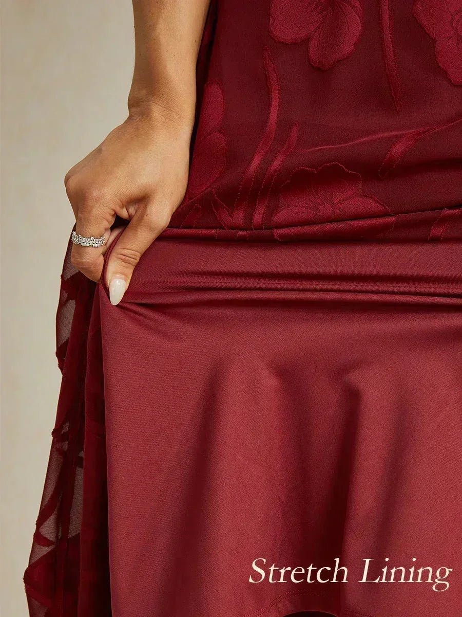 Vestido largo de encaje con volantes fluidos - Nhaura