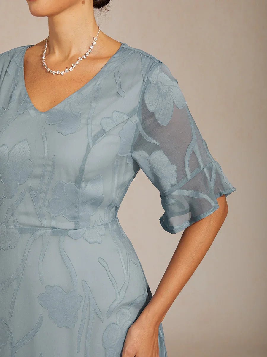 Vestido largo de encaje con volantes fluidos - Nhaura