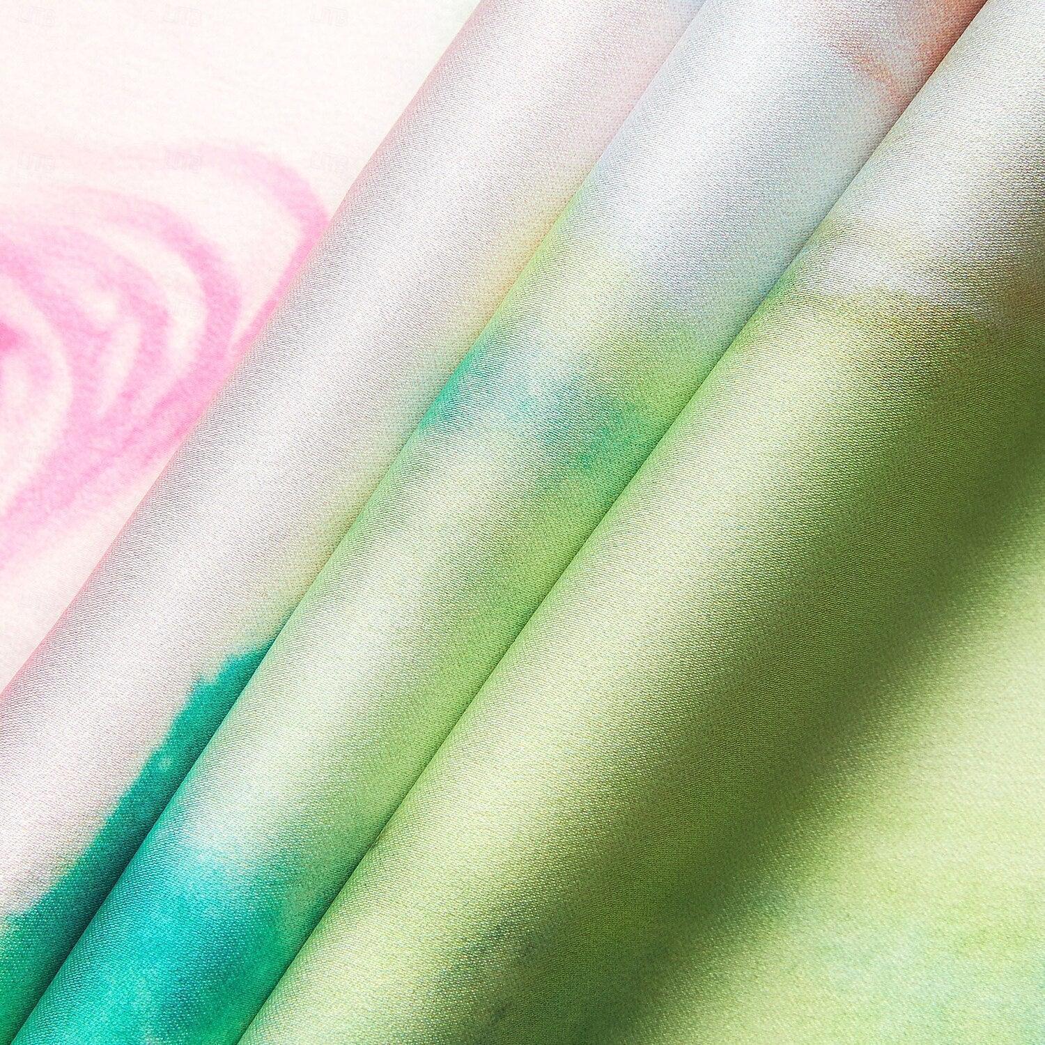 Vestido largo de satén con estampado marmoleado tie-dye - Nhaura