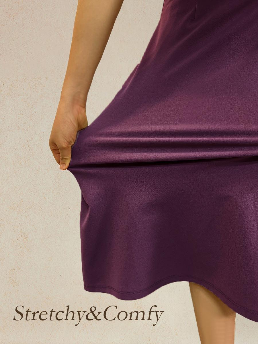Vestido midi recto negro sin mangas - Nhaura