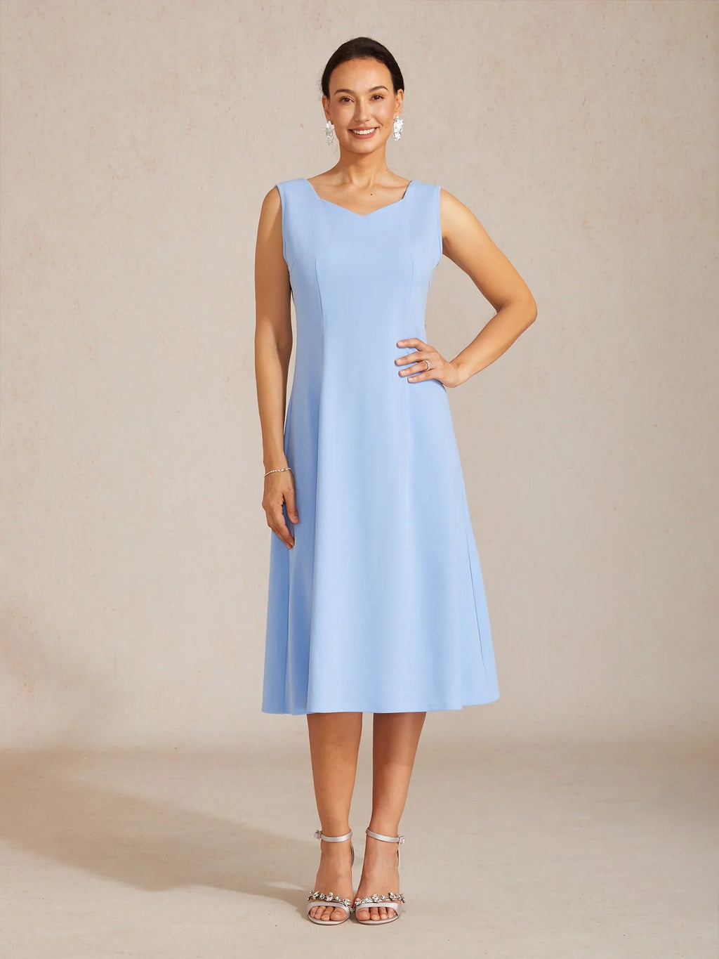 Vestido midi recto sin mangas - Nhaura