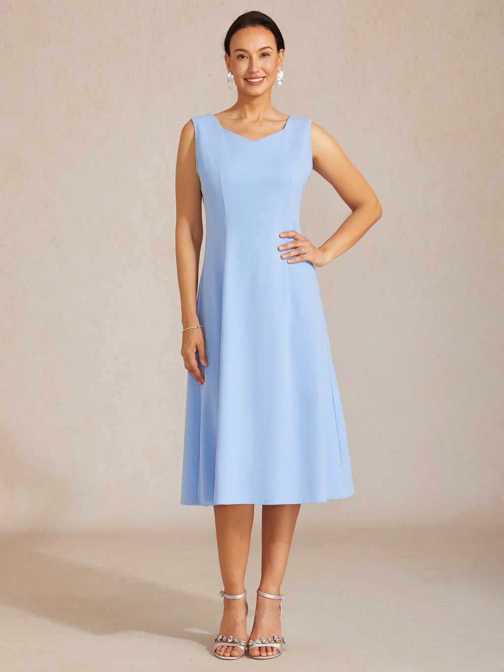Vestido midi recto sin mangas - Nhaura
