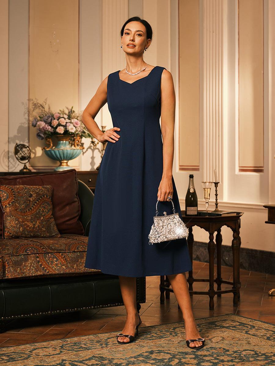 Vestido midi recto sin mangas - Nhaura