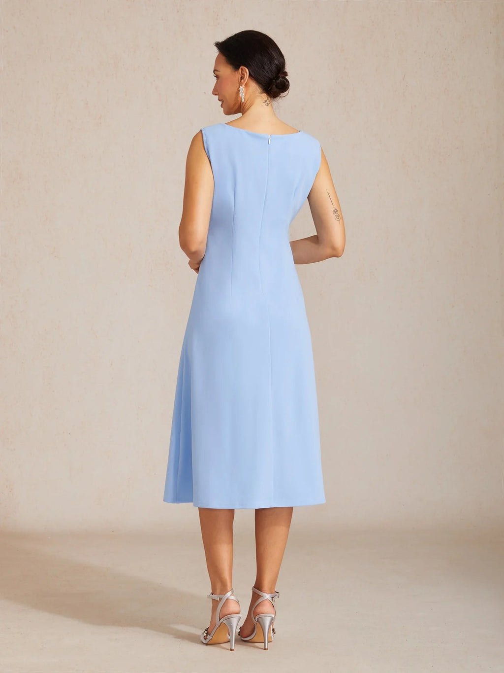 Vestido midi recto sin mangas - Nhaura