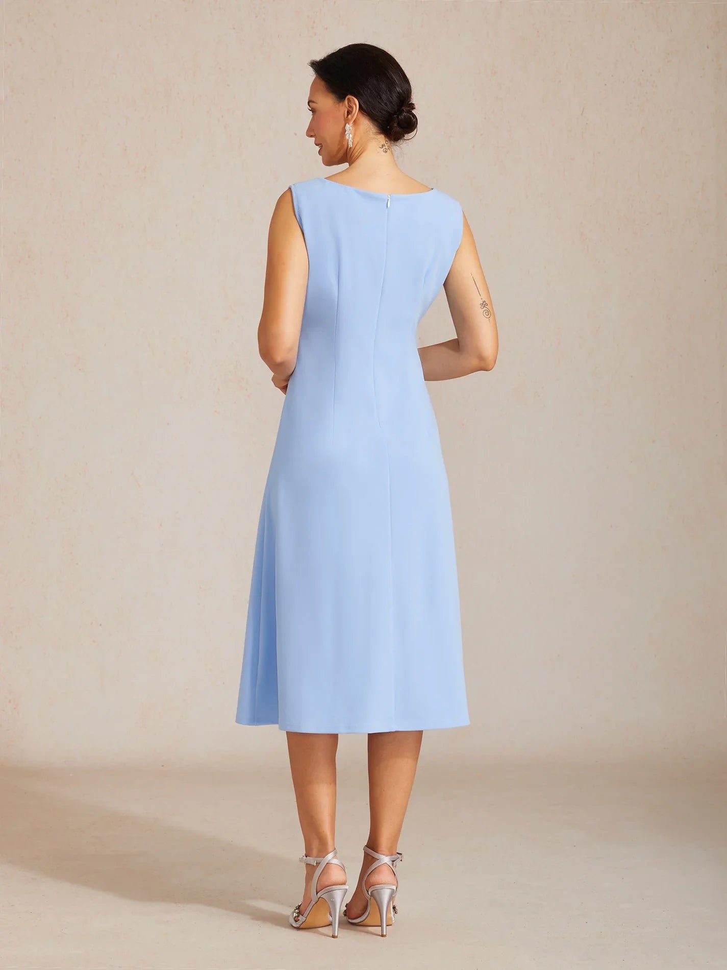 Vestido midi recto sin mangas - Nhaura