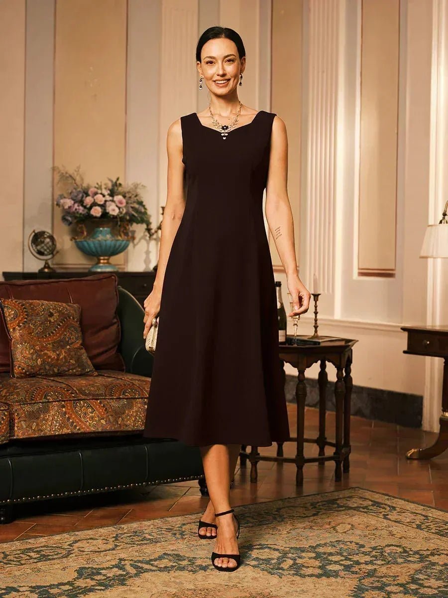 Vestido midi recto sin mangas - Nhaura