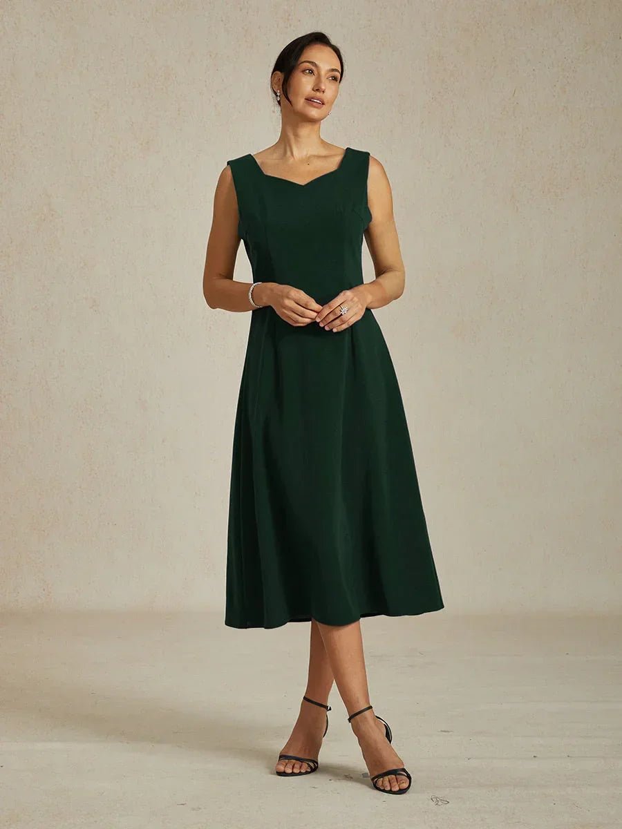 Vestido midi recto sin mangas - Nhaura